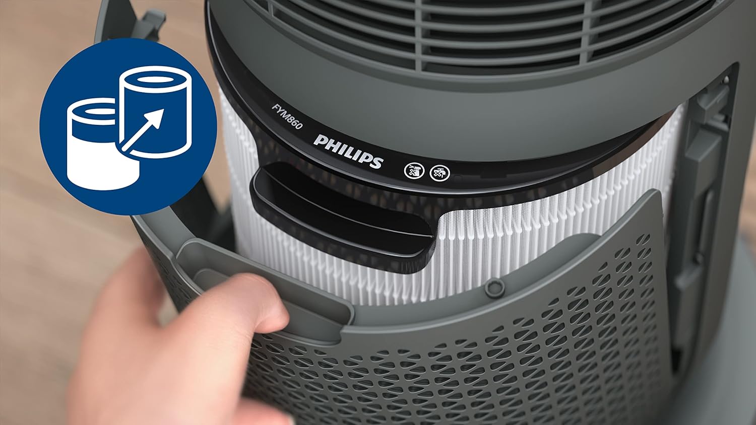PHILIPS FYM860/30 Yedek Filtre AMF870 ve AMF765 Hava Temizleyicileri için Entegre 3'ü 1 Arada, HEPA, Aktif Karbon - Görsel 4