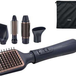 Philips 5’i 1 Arada Saç Şekillendirme ve Kurutma Seti, Argan Yağı Seramik Kaplama, İyonik Bakım, 5 Aparatlı Air Styler, Eşit Isı Dağıtımı, 3 Isı ve Hız Ayarı, Soğuk Hava Fonksiyonu, BHA530/00