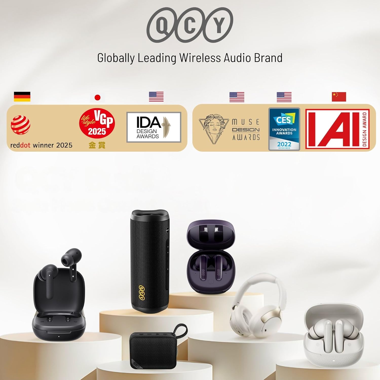 QCY Buds Bluetooth Kulaklık - Şık Tasarım - iPX4-35 Saat Ultra Uzun Pil Ömrü - Düşük Gecikme 0.06s -AI Beyaz - Görsel 2