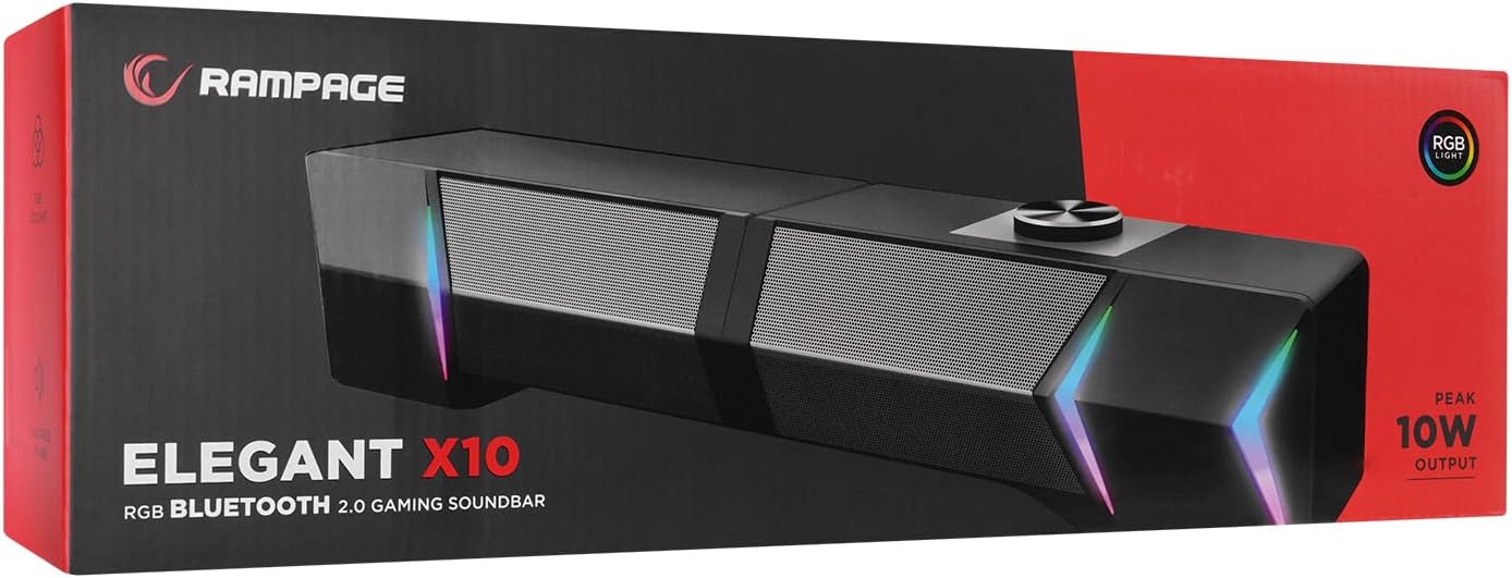 Rampage Elegant X10 2.0 Bluetooth'lu Rms 3W*2 RGB Işıklı Multimedia Usb 5V 45dB Gaming Oyuncu Speaker - Görsel 5