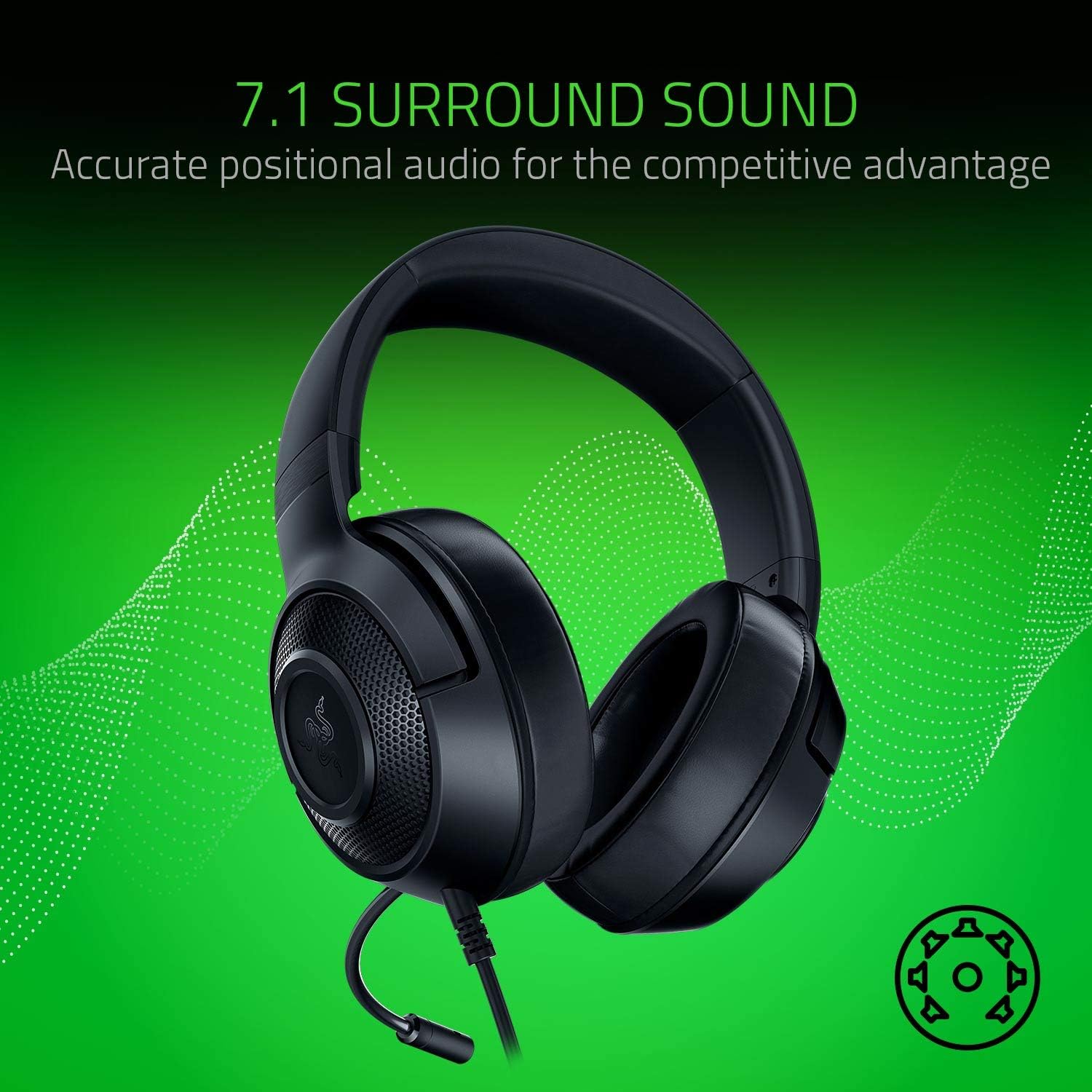 Razer Kraken X Lite - Ultra Hafif Oyun Kulaklığı Surround Ses - Hafif Alüminyum Çerçeve - Bükülebilir Kardioid Mikrofon - PC, PS4, PS5, Switch, Xbox Serisi, Mobil - Siyah - Görsel 2