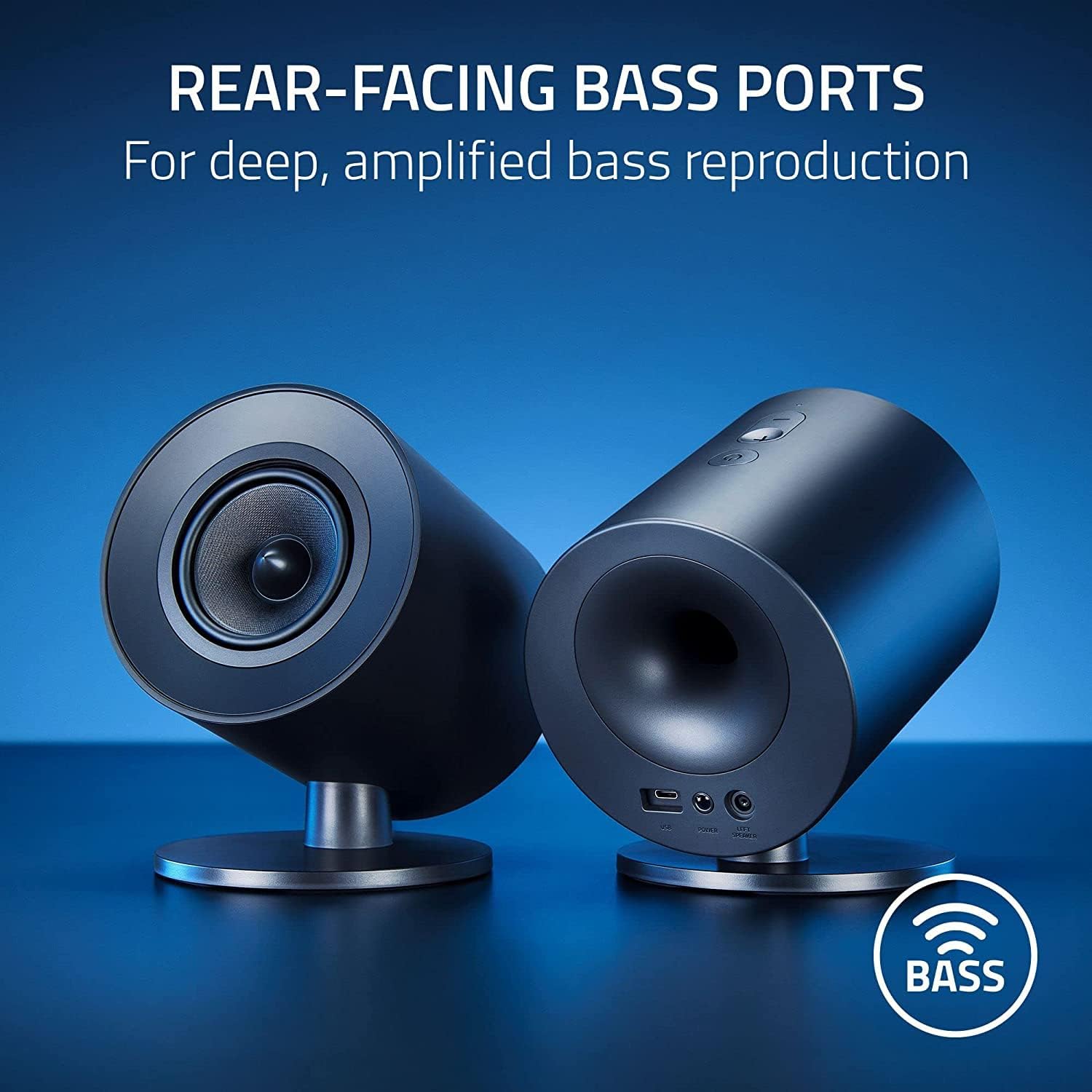 Razer Nommo V2 X - PC için tam aralıklı 2,0 oyun hoparlörü (İki adet 3 inç tam aralıklı sürücü, THX Spatial Audio, Maks. Ses basıncı 96 dB, Çapraz platform uyumluluğu) Siyah - Görsel 5