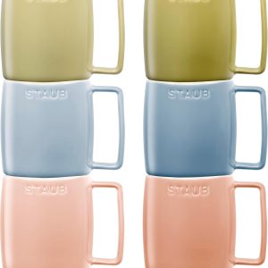 STAUB Seramik Kupa Seti, 350 ml, Makaron Renkli, 6 Parça, Mikrodalga ve Bulaşık Makinesi Uyumlu