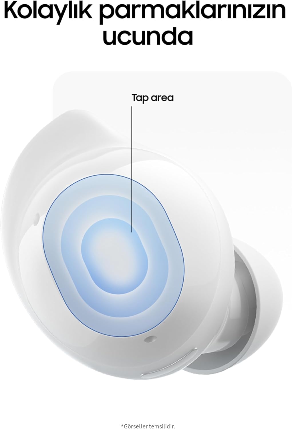 Samsung Galaxy Buds Core True Wireless Bluetooth Kulaklık, Aktif Gürültü Engelleme, Wingtip ile Güvenli Uyum, Kolay Eşleştirme, Otomatik Geçiş, Dokunmatik Kontrol, Beyaz (Samsung Türkiye Garantili) - Görsel 4