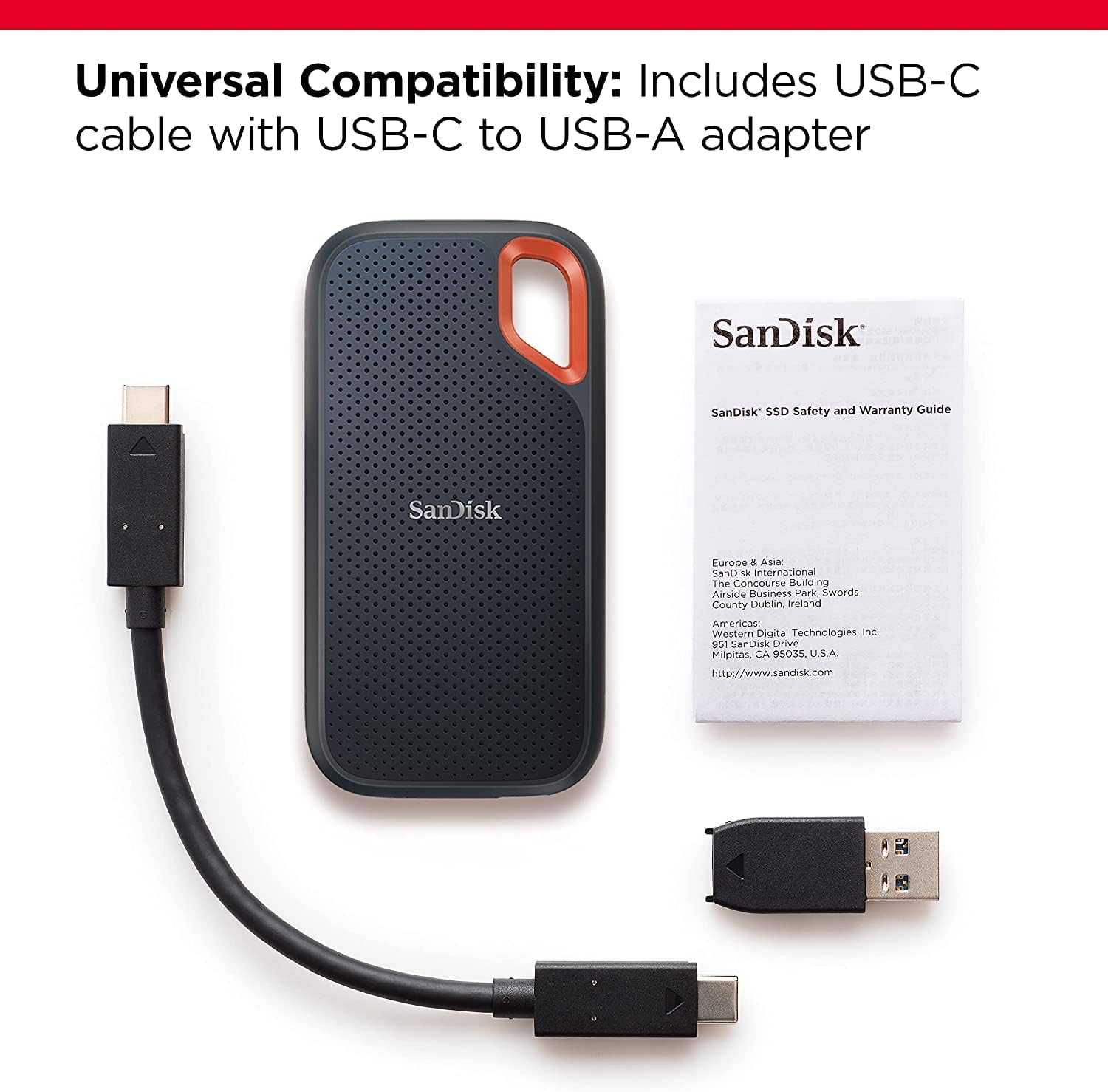 SanDisk Extreme 4TB Taşınabilir NVMe SSD, USB-C, 1050 MB/sn'ye Kadar, Güçlendirilmiş ve Suya Dayanıklı - Görsel 3