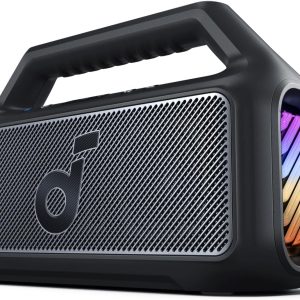 Soundcore by Anker Boom 2 Bluetooth Hoparlör, 24 Saat Çalışma Süresi, 80W, RGB, 2.1 Stereo, IPX7, BassUp 2.0, Özelleştirilebilir EQ, Siyah