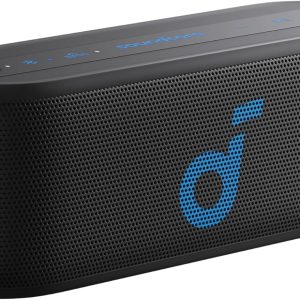 Soundcore by Anker, Select 2S Hoparlör, TWS, 20W Stereo Ses, Güçlü Bas için BassUp Teknolojisi, 16 Saat Çalma Süresi, IPX7 Tamamen Su Geçirmez, Siyah