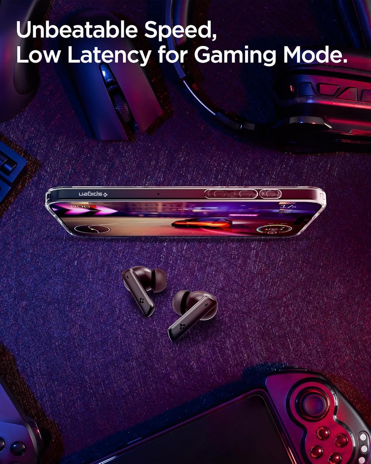 Spigen Audio TWS P20 Bluetooth Kablosuz Kulaklık - ANC Pro Aktif Gürültü Engelleme + ENC 6 Mikrofon - 10mm LCP Graphene Sürücü - 30 Saat iOS & Android EQ App Şeffaf & Gaming Mod iPX5 Siyah - ASD07888 - Görsel 4