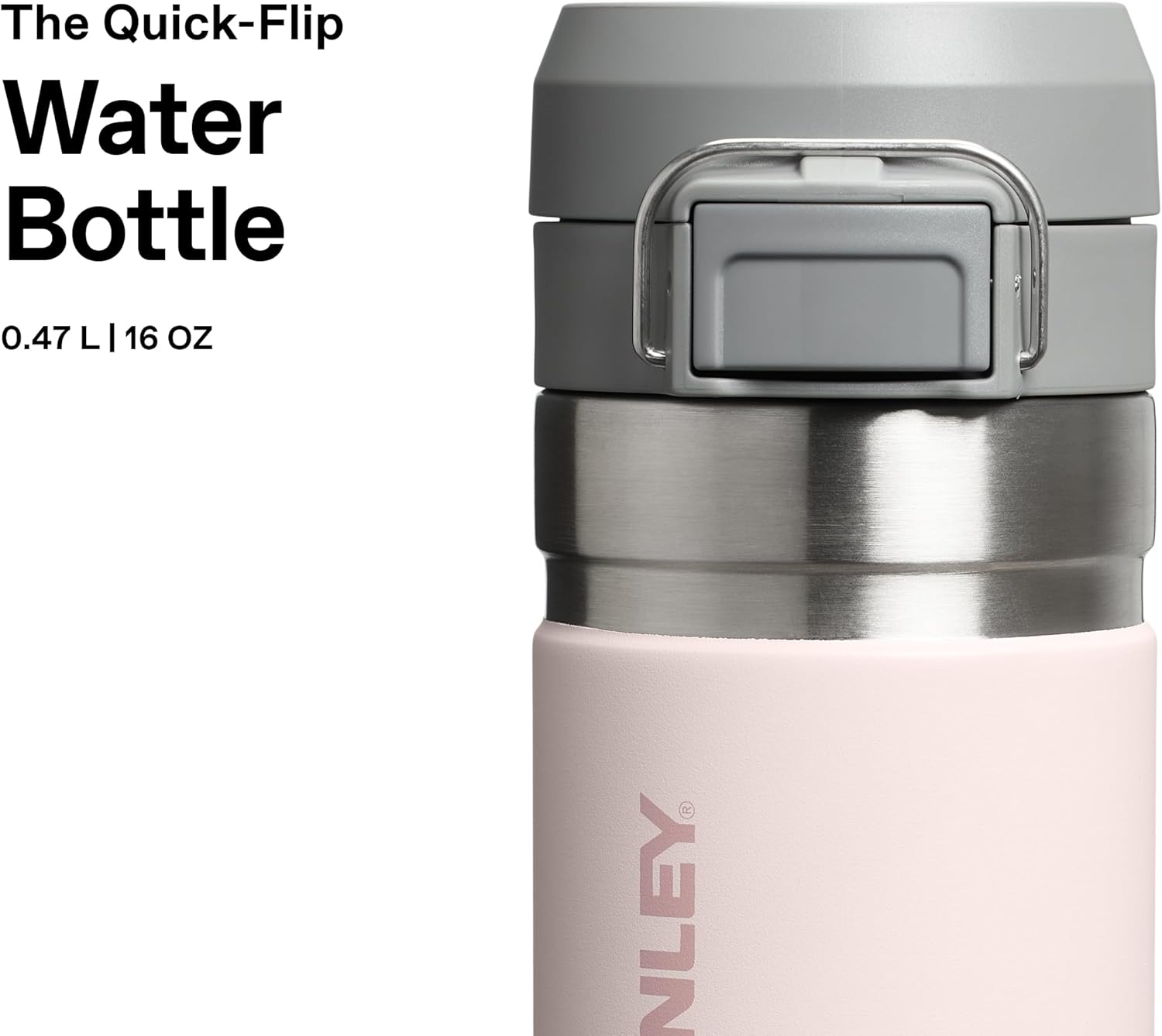 Stanley GO Quick Flip Paslanmaz Çelik Termos, Pembe Kuvars (Rose Quartz), 0.47 Litre - Görsel 3