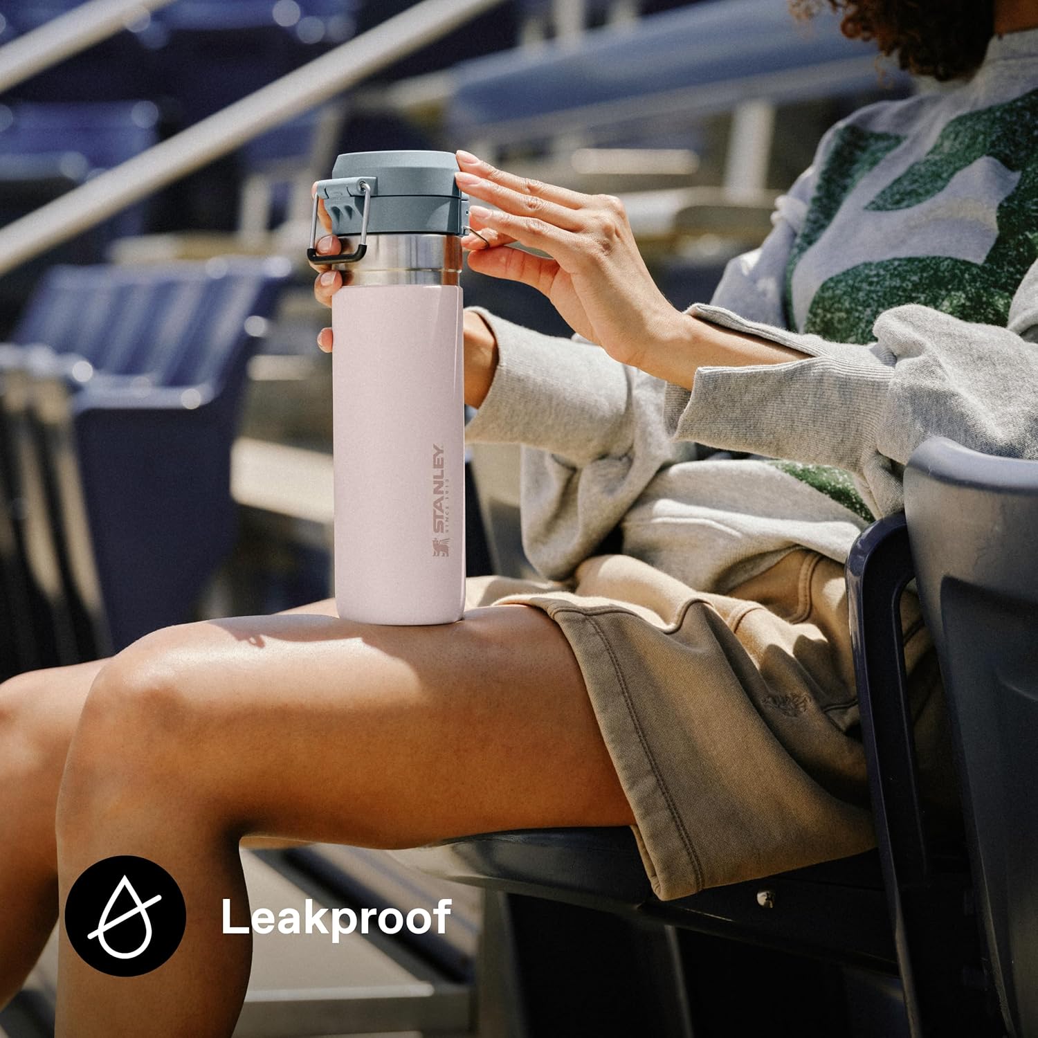 Stanley GO Quick Flip Paslanmaz Çelik Termos, Pembe Kuvars (Rose Quartz), 0.47 Litre - Görsel 5