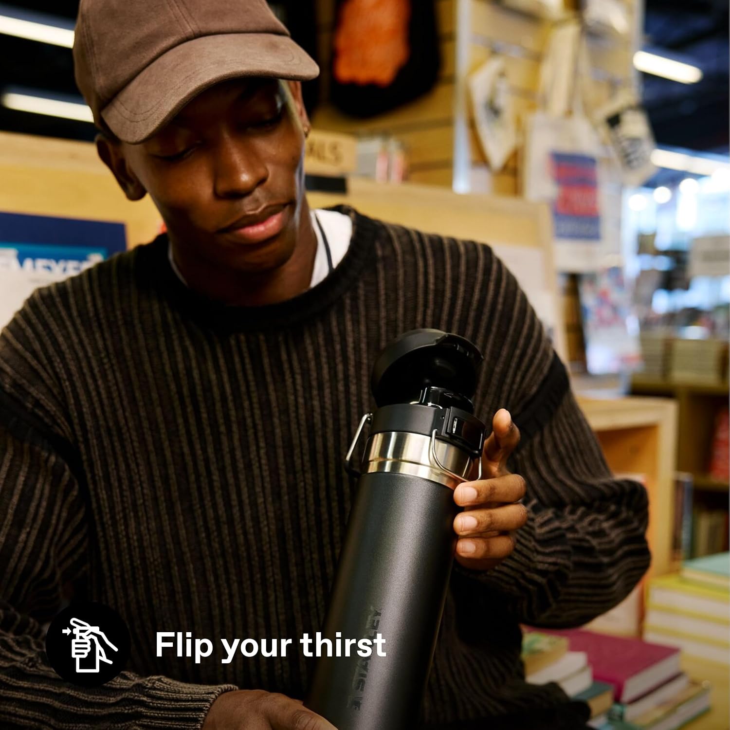 Stanley GO Quick Flip Paslanmaz Çelik Termos, Siyah, 1.06 Litre - Görsel 4