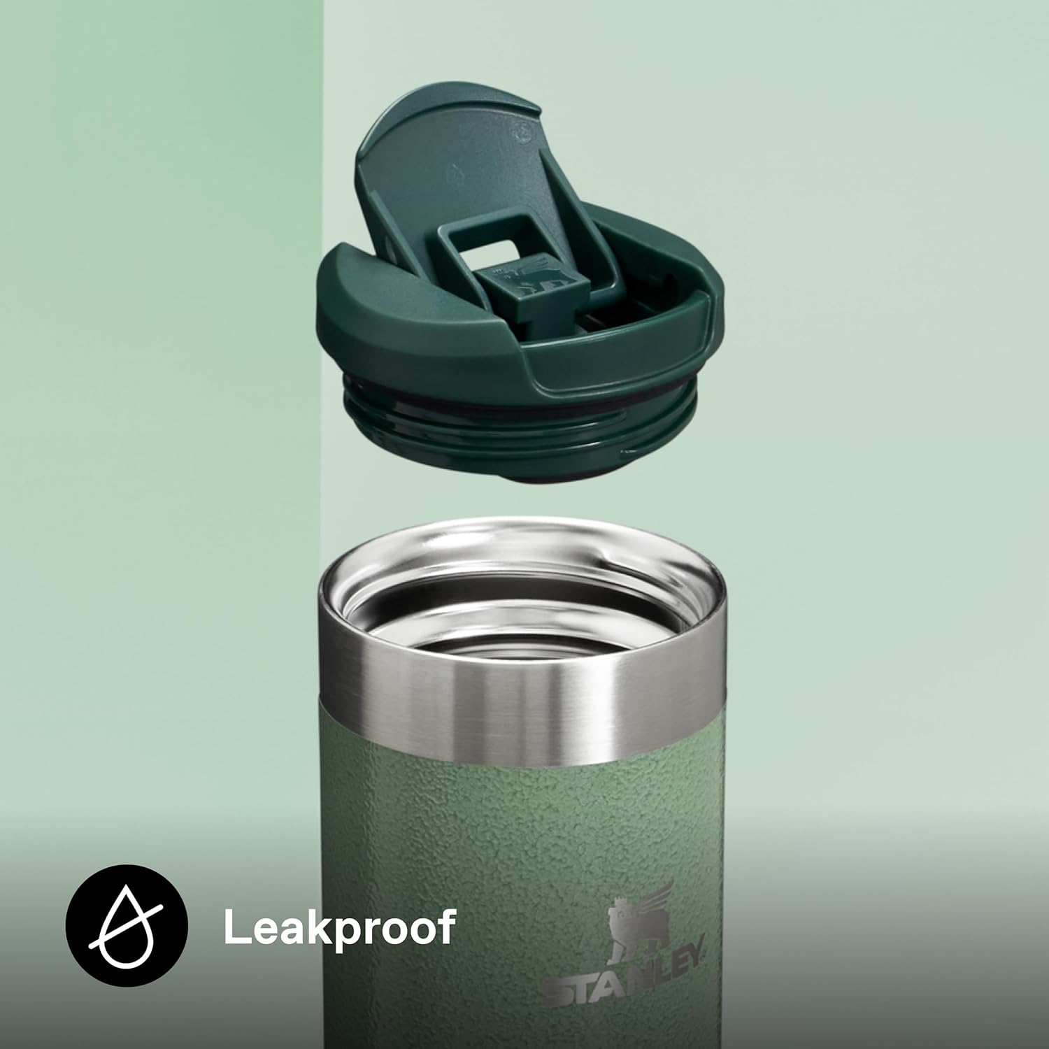 Stanley The Aerolight Transit Mug Termos Bardak, Yeşil (Hammertone Green), 0.47 Litre - Görsel 5