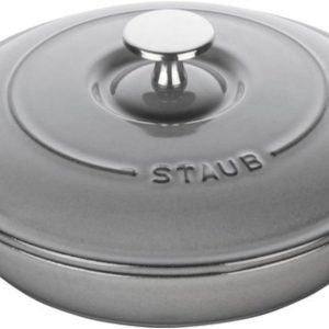 Staub La Cocotte Kapaklı Döküm Servis Tabağı, Gri