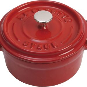 Staub Mini Cocotte, İndüksiyonlu, Dökme Demir, Kiraz Kırmızısı, 10 cm, 13 x 10 x 7 cm, 1 adet
