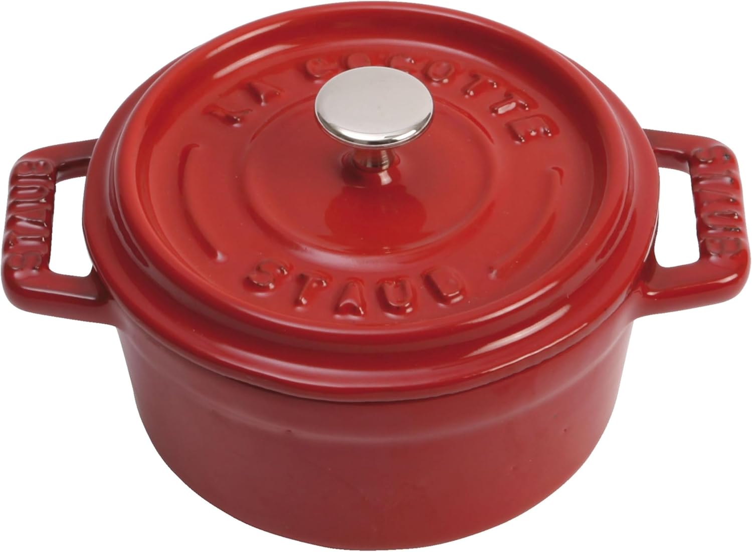 Staub Mini Cocotte, İndüksiyonlu, Dökme Demir, Kiraz Kırmızısı, 10 cm, 13 x 10 x 7 cm, 1 adet