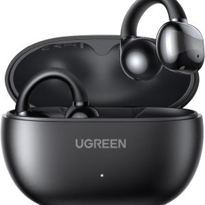 UGREEN HiTune S3 kablosuz kulaklık, Bluetooth 5.4, açık spor kulaklık, klipsli ve gürültü önleyici ENC, 30 saat çalma, hızlı şarj, USB-C, Hi-Fi, IPX5 su geçirmez, siyah