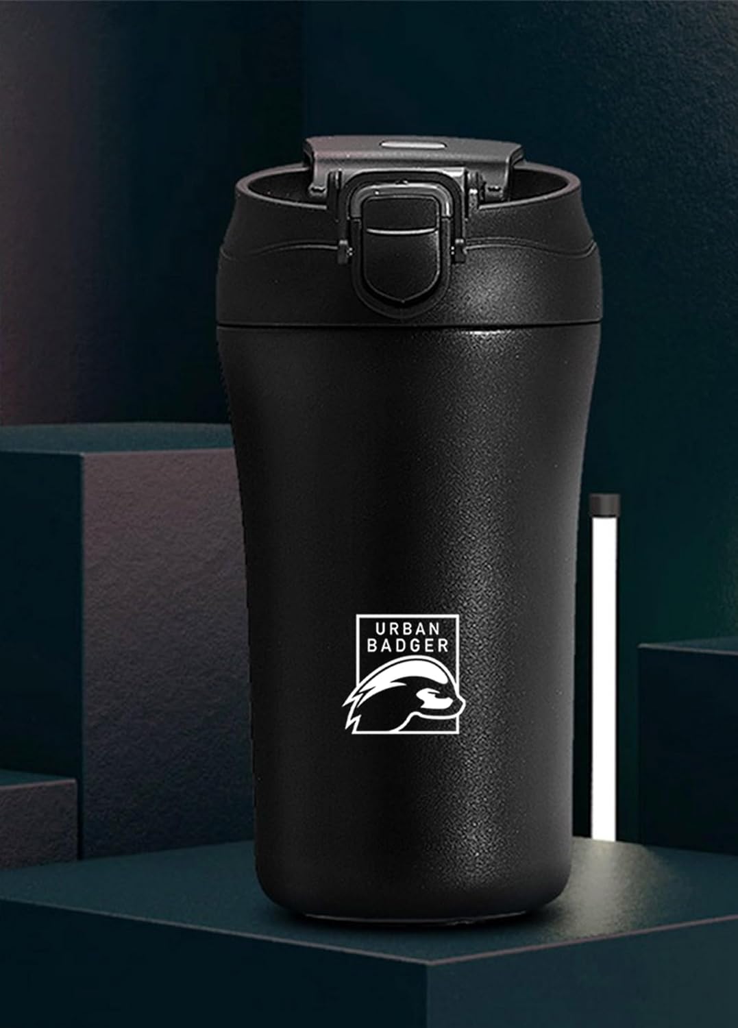 Urban Badger Pipetli kapaklı Siyah Çelik Termos 380 ML, Dayanıklı Kamp Ekipmanları, Kamp Aksesuarları, Açık Hava Sporları, Doğa Sporları, Yürüyüş, Kamp Mutfağı, Kamp Malzemeleri - Görsel 2