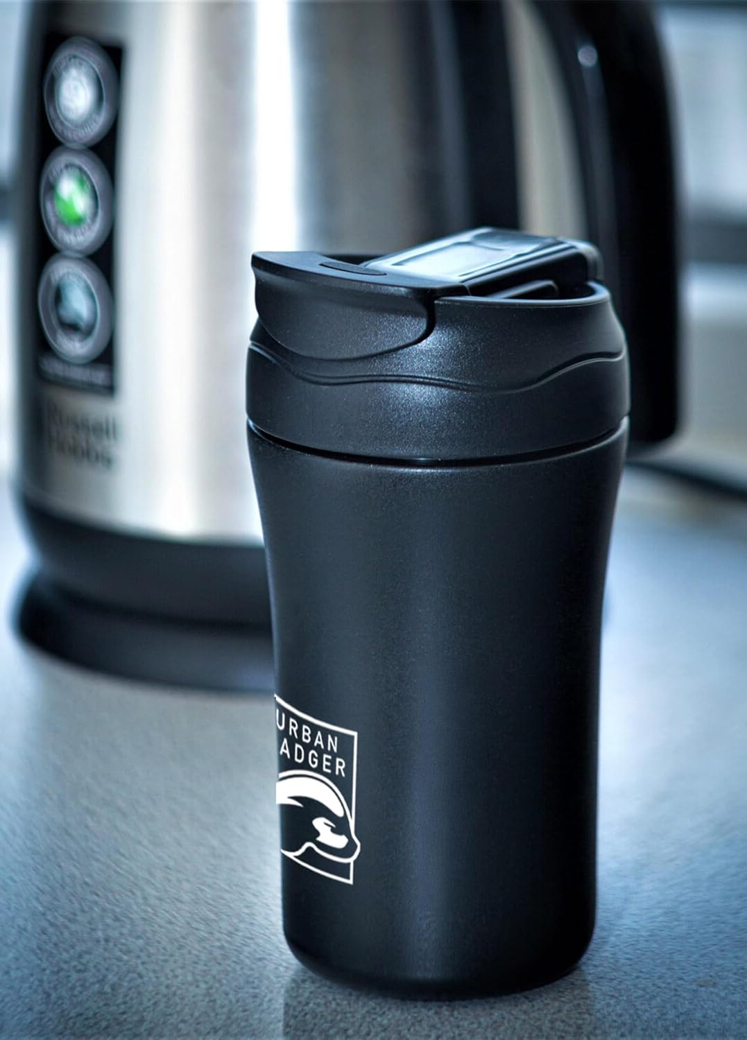 Urban Badger Pipetli kapaklı Siyah Çelik Termos 380 ML, Dayanıklı Kamp Ekipmanları, Kamp Aksesuarları, Açık Hava Sporları, Doğa Sporları, Yürüyüş, Kamp Mutfağı, Kamp Malzemeleri - Görsel 4