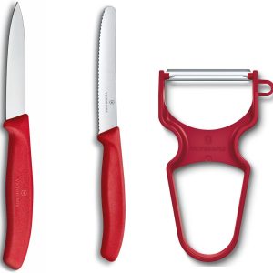 Victorinox Soyma Bıçağı Seti, 3 Parça Kırmızı