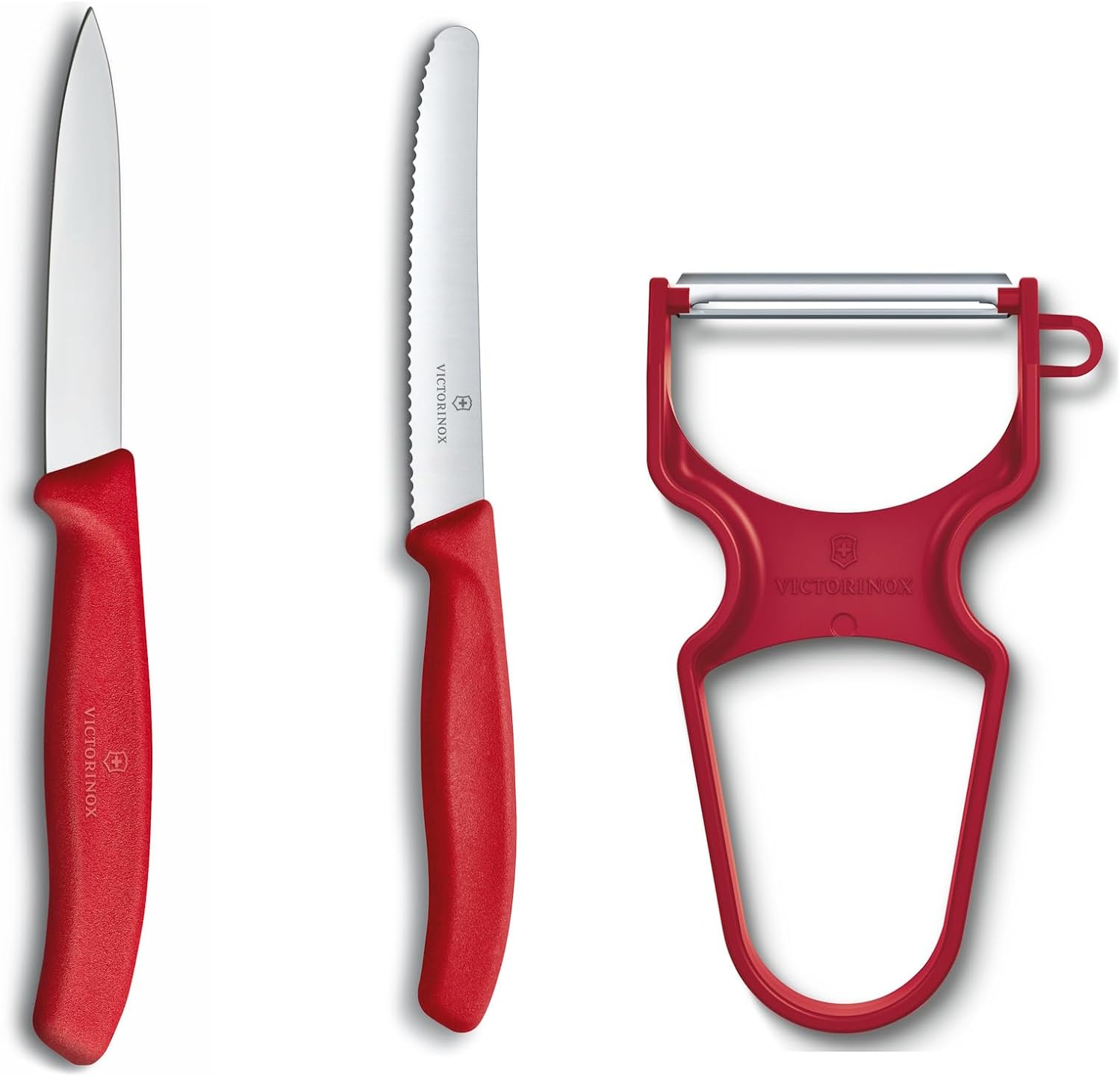 Victorinox Soyma Bıçağı Seti, 3 Parça Kırmızı