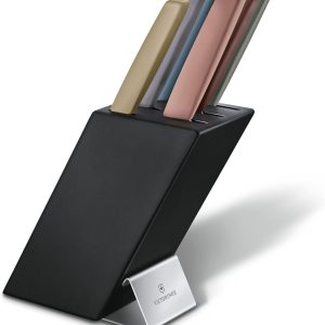 Victorinox Swiss modern bıçak bloğu, 6 bıçaklı, doldurulmuş, 6 parça, mutfak bıçağı muhafazası, ahşap, çok renkli