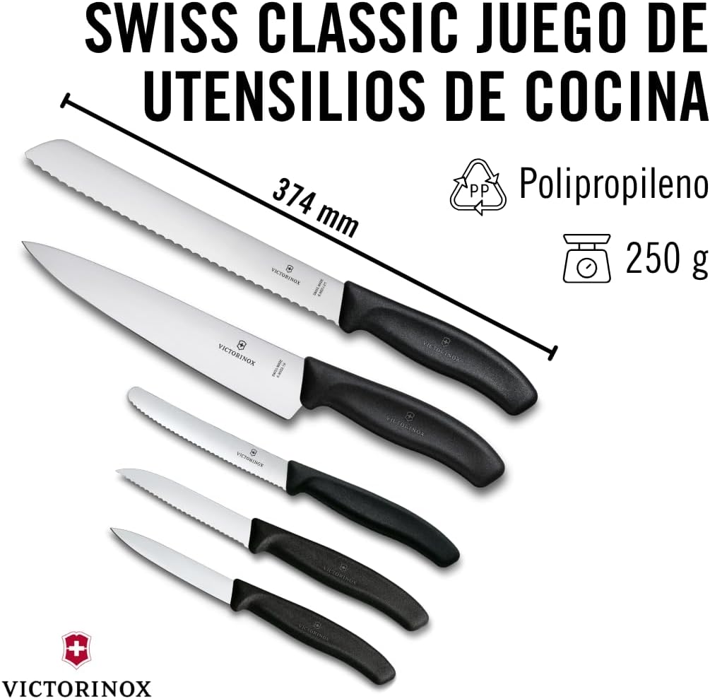 Victorinox, Vict.Swiss Classic Biçak Seti 5'li, Kutulu, 6.7133.5gr, Siyah - Görsel 3