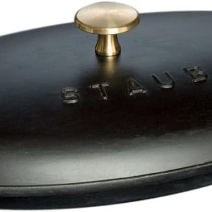 ZWILLING Sur La Table Minis Döküm Balık Servis Tabağı, Kapaklı, Döküm Demir, Siyah, 31 cm