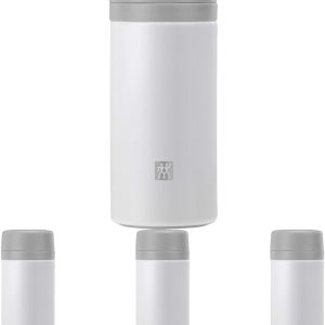 ZWILLING THERMOÇAY DEMLİKLİ MATARA, 420 ML | PASLANMAZ ÇELİK | BEYAZ-GRİ 4lü paket