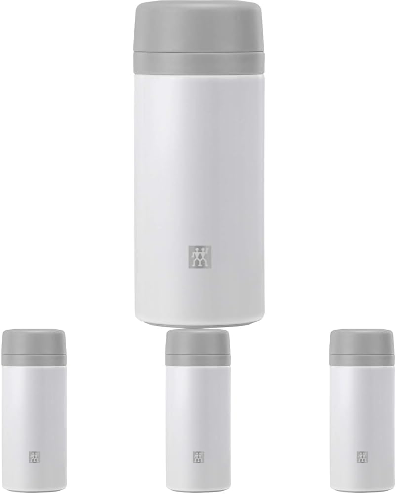 ZWILLING THERMOÇAY DEMLİKLİ MATARA, 420 ML | PASLANMAZ ÇELİK | BEYAZ-GRİ 4lü paket