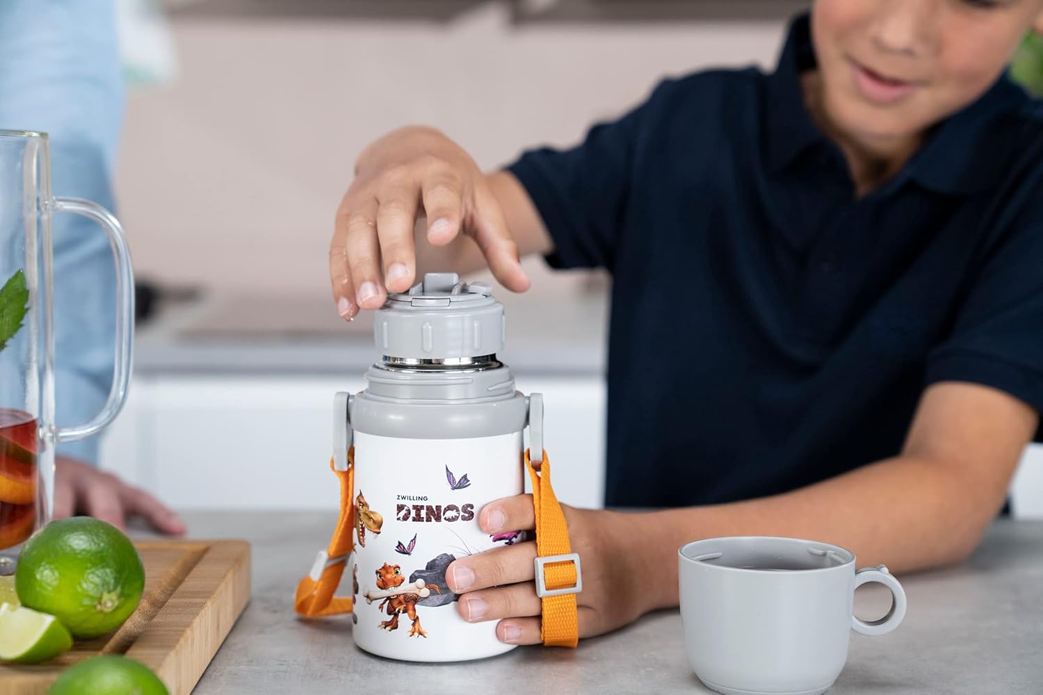 ZWILLING Thermo Isoleerfles Met Beker in Draagriem - 380 ml - Dino Marka ZWILLING - Görsel 5