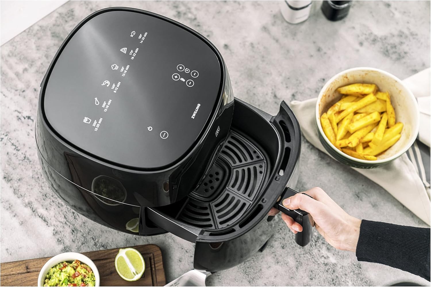 Zwilling Air Fryer/Sıcak Hava Fritözü, 4 L, 6 Program, 1.400 Watt, Yağsız Kızartma ve Pişirme, Tarif Kitabı Dahil, Siyah - Görsel 4