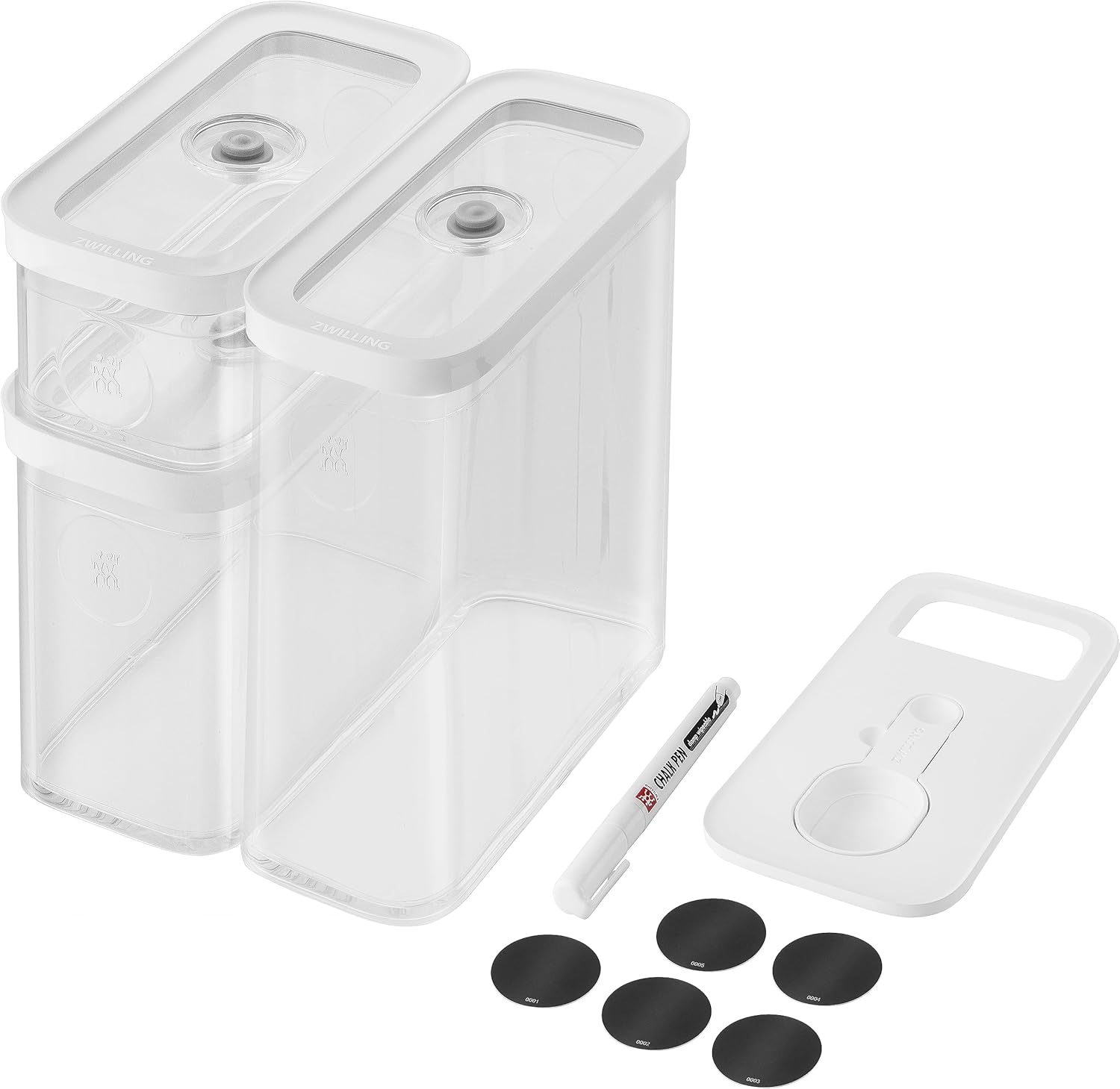 Zwilling Fresh & Save Cube seti, boyut M, 5 parçalı saklama seti, 2 x küp saklama kutusu M, ölçü kaşığı, NFC etiketleri dahil