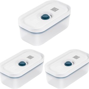 Zwilling Fresh & Save Vakumlu Saklama Kabı, S, Plastik, Yari Şeffaf-Akdeniz Mavisi 3lü paket