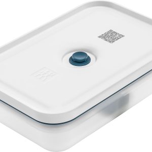 Zwilling Fresh & Save Vakumlu Yemek Taşıma Kabı, L Düz, Plastik, Yari Şeffaf-Akdeniz Mavisi